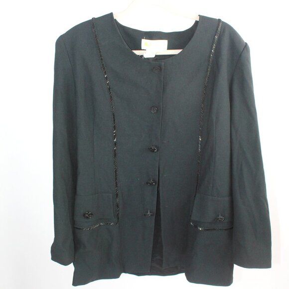 Women's Vintage Black Suit Top Size 18 - Picture 1 of 13